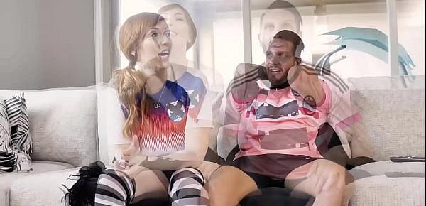  Redhead MILF Lauren Phillips and Quinton James make a bet on a soccer game! The loser must do what the winner says no matter what!